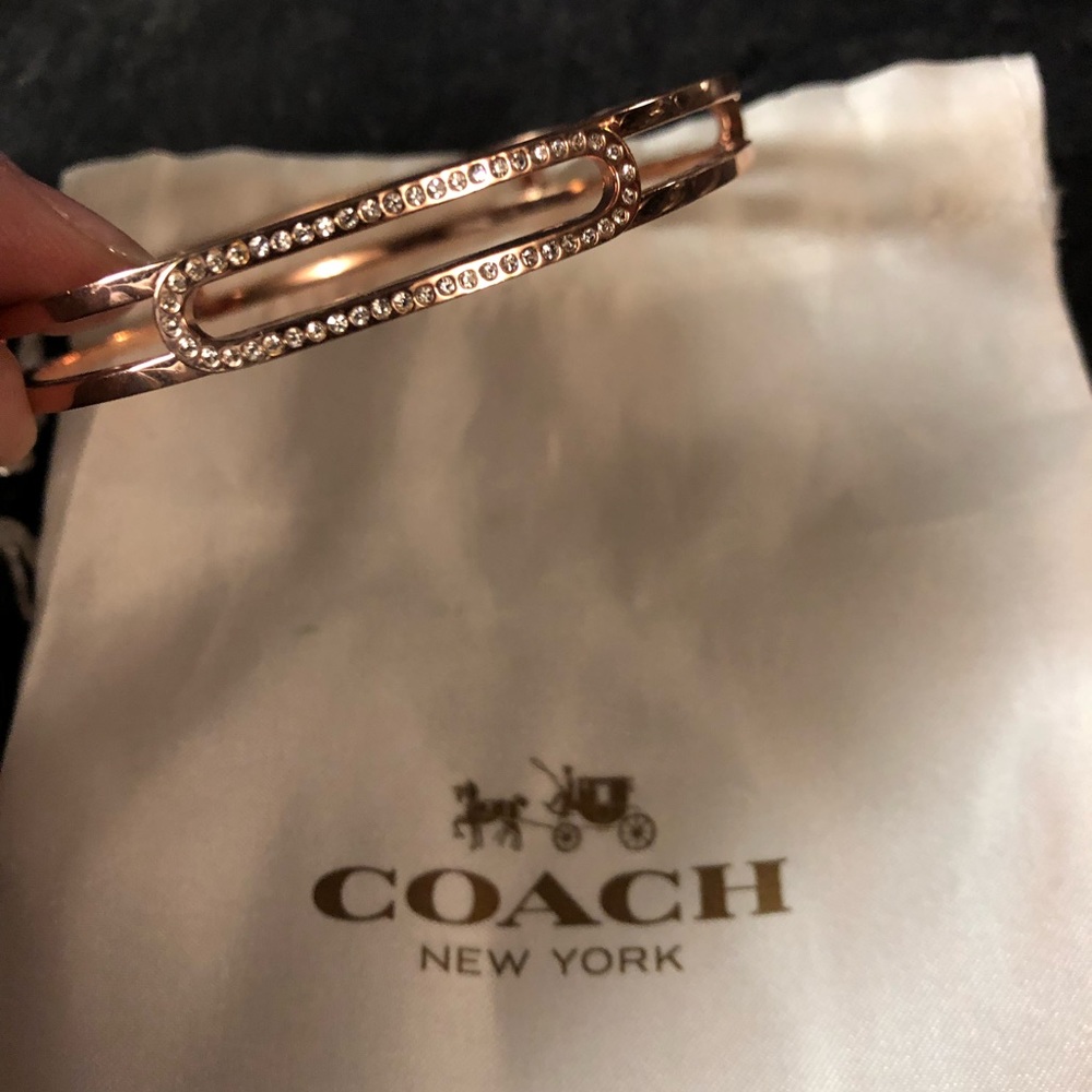 Coach Rose Gold/Crystal Bangle - Picture 1 of 4